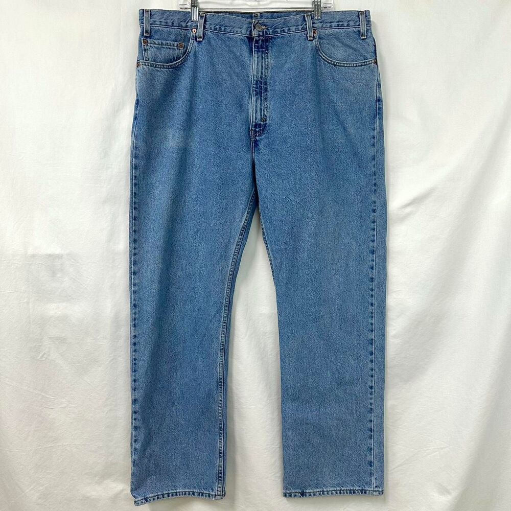 LEVI'S Vintage 505 Light Wash Blue Denim Classic Straight Leg Jeans 44x32 Mexico